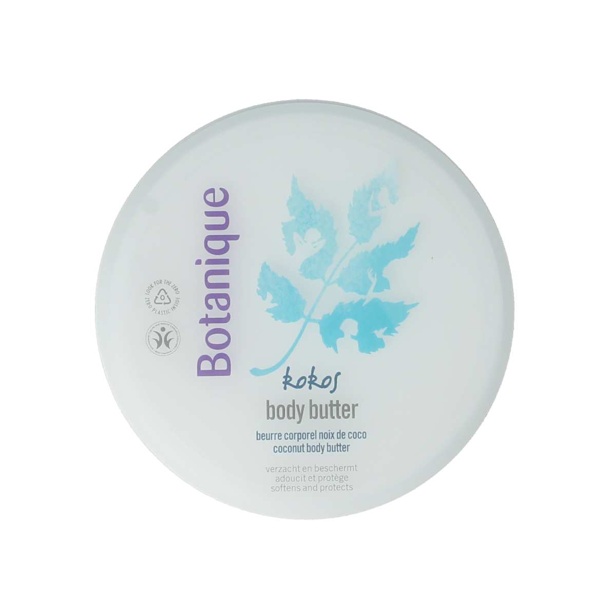 Botanique kokos body butter in 150ml jar, creamy moisturizing body lotion with coconut scent and nourishing ingredients.