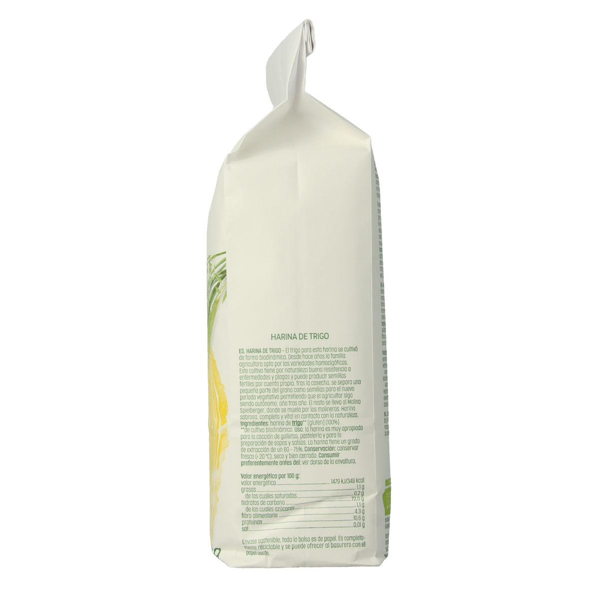 Luna E Terra Demeter organic wheat flour in a 1kg bag, natural and unbleached, suitable for baking bread and pastries.