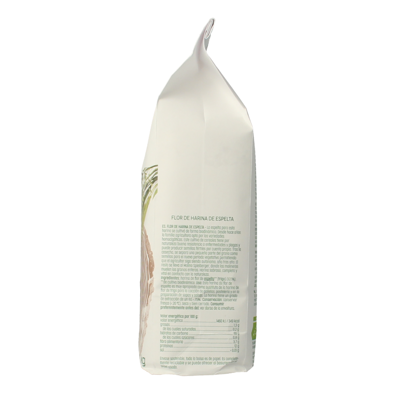 Luna E Terra Demeter organic spelt flower in 1kg bag, natural baking flour for healthy bread and pastry making