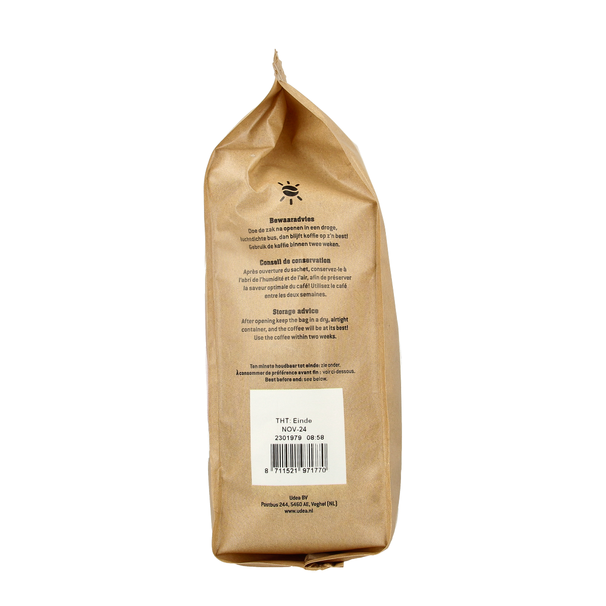 Biocafe regular organic coffee pads, 36 pieces, ready for brewing in a coffee maker, with packaging visible.