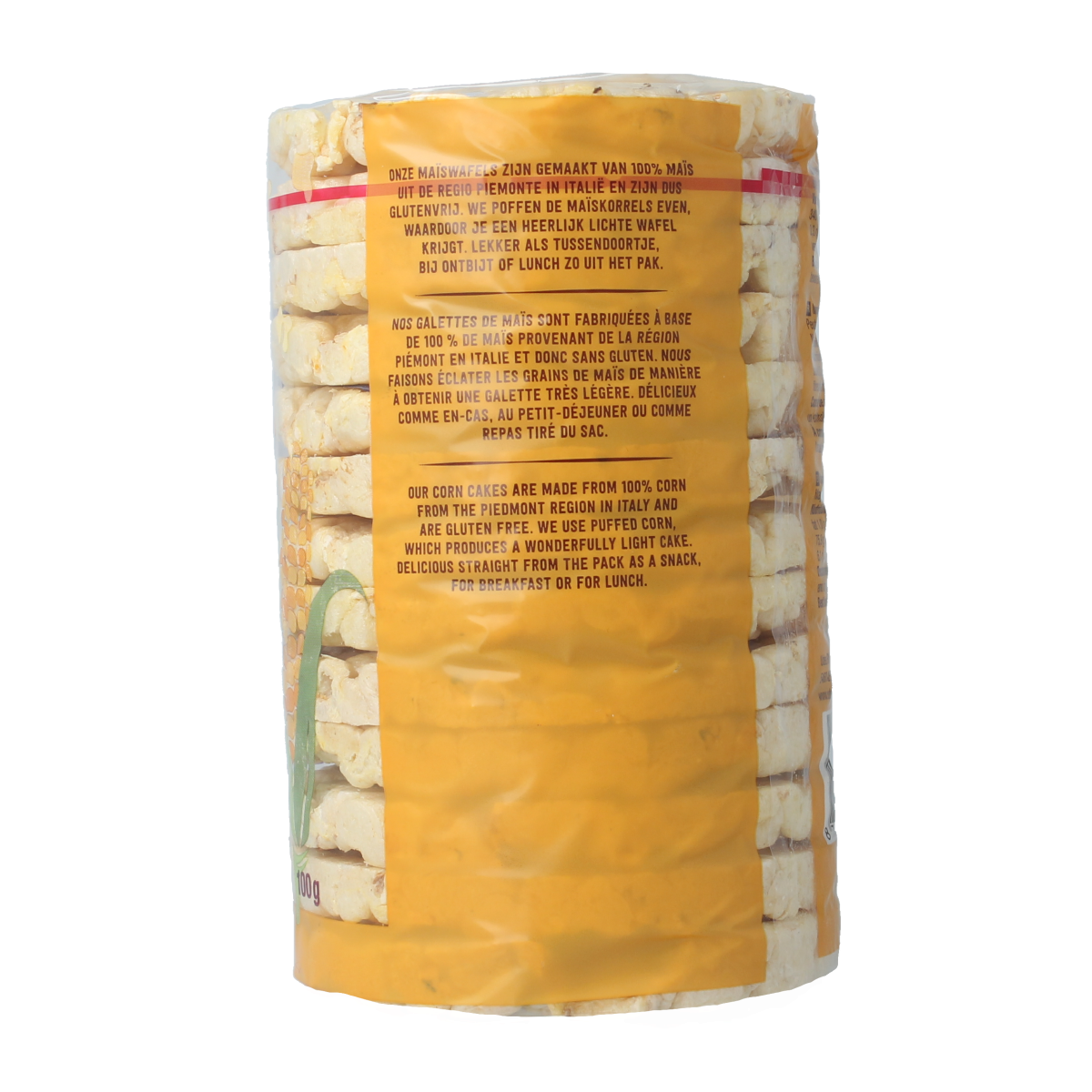 Organic Your Organic Nature Maiswafels bio crackers, 100g, showing golden, crispy wafels with a natural, wholesome appearance.