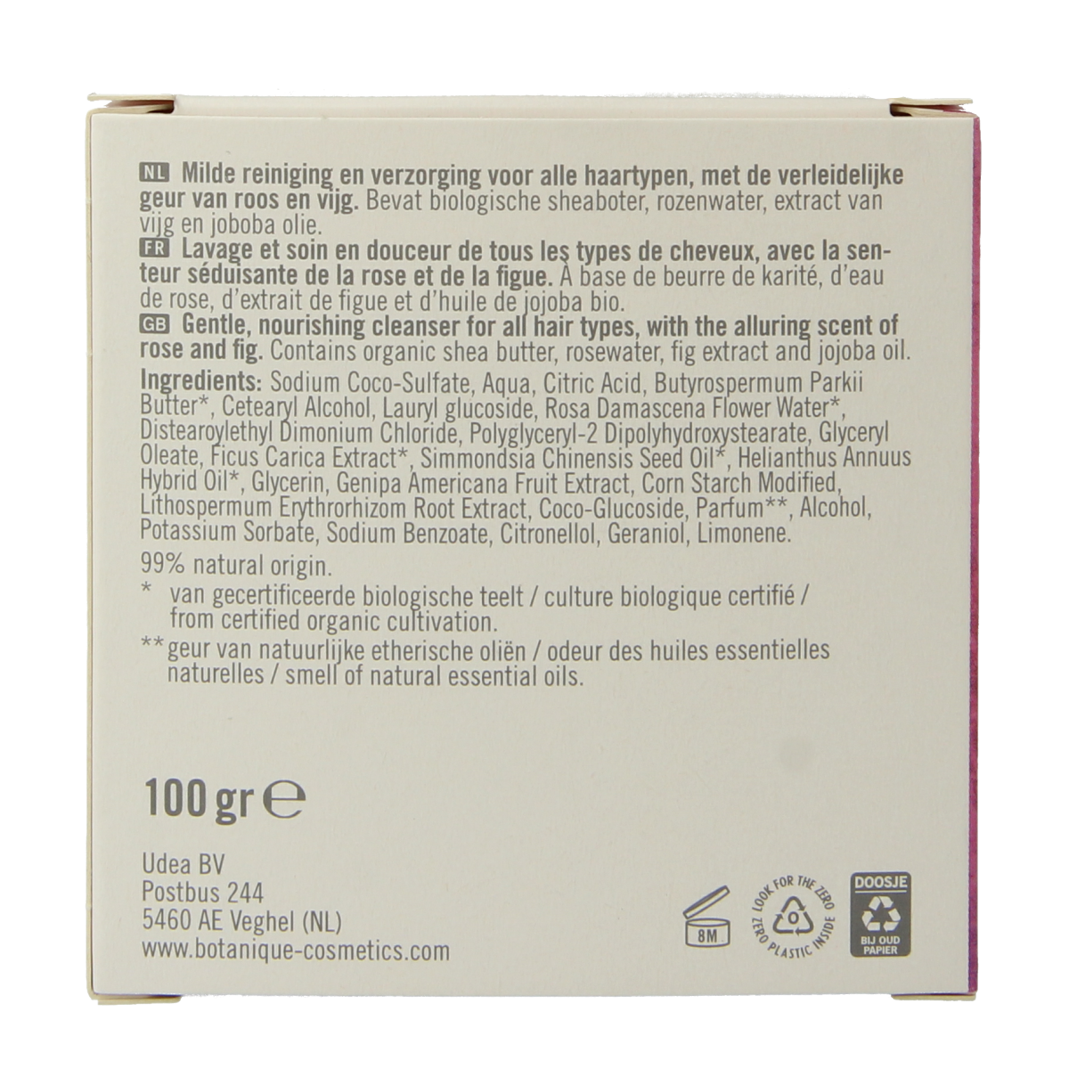Botanique 2-in-1 shampoo and conditioner bar with rooibos and fig, 100g, for hair care, natural hair treatment product