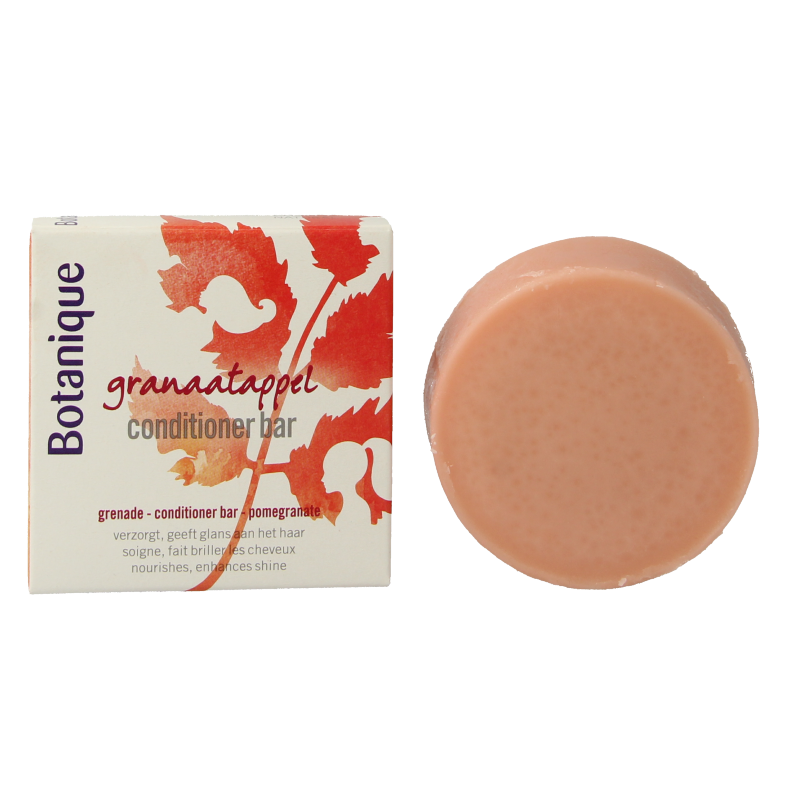 Botanique Granaatappel Haarverzorging Conditioner Bar, 60g, natural hair care product with pomegranate scent and nourishing formula.
