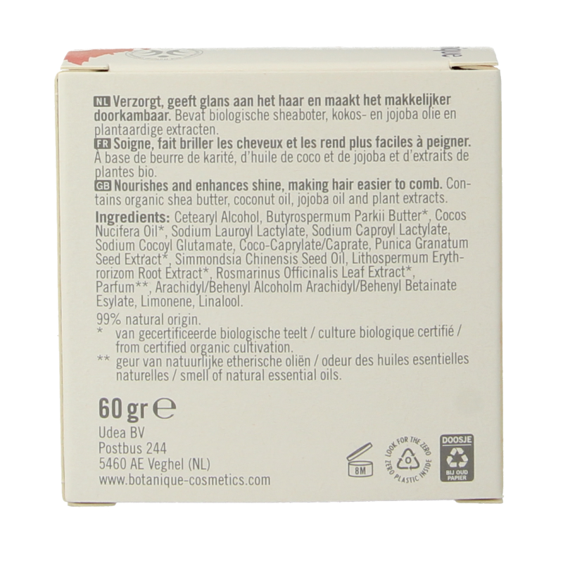 Botanique Granaatappel Haarverzorging Conditioner Bar, 60g, natural hair care product with pomegranate extract.