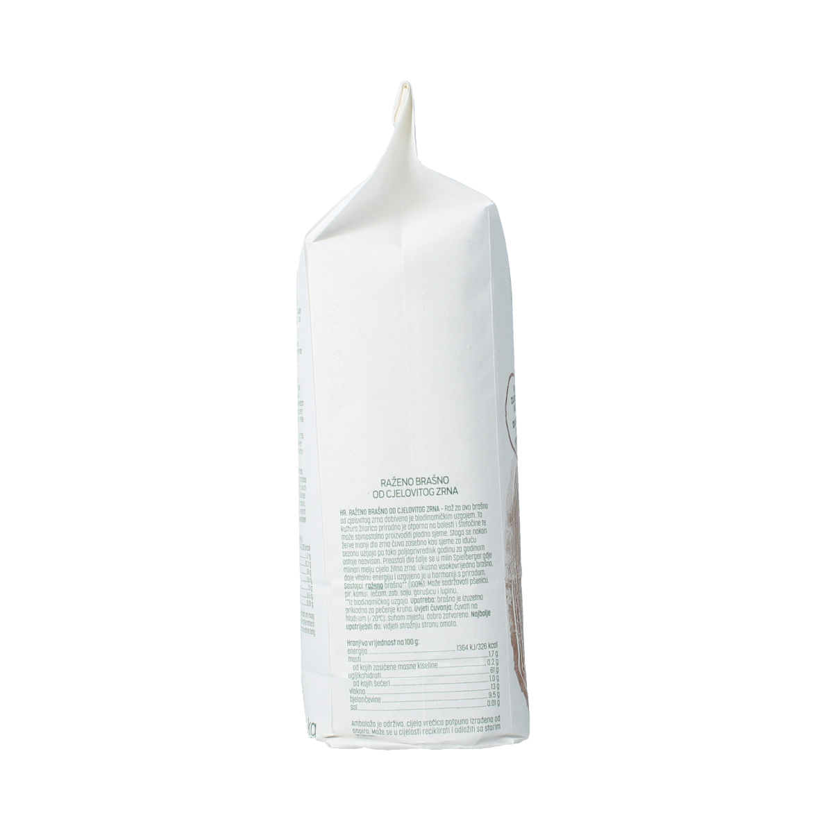 Luna E Terra volkoren bio Roggemeel bakmix, 1 kg, organic whole wheat flour for baking and cooking.