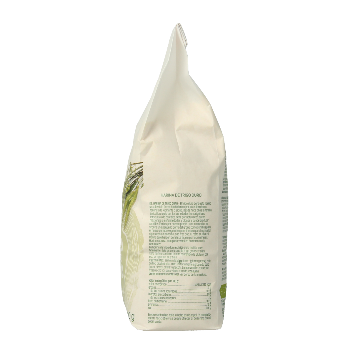 Luna E Terra Durummeel bio bakmixen in a 500g package, natural organic flour for baking and cooking.