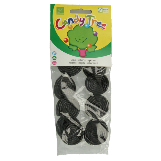 Candy Tree Dropjojo's bio snoepgoed in a 100 gram package, colorful candies with a playful appearance.