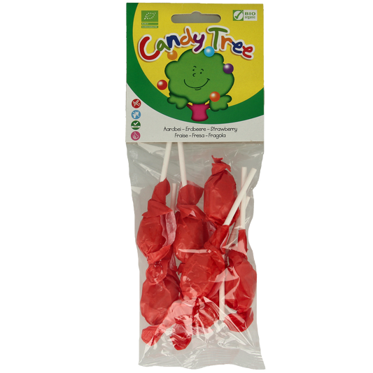 Candy Tree bio strawberry-flavored candy knots, 7-piece pack, colorful chewy snoepgoed with fruity taste.