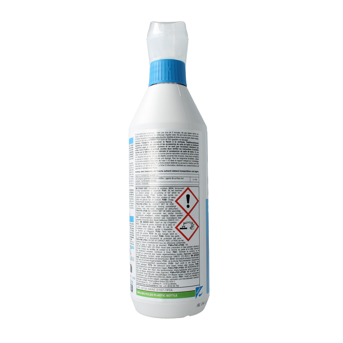 HG Kalkweg schuimspray, 3x sterker, 500ml cleaning foam spray for lime and calcium buildup in bathrooms and kitchens.