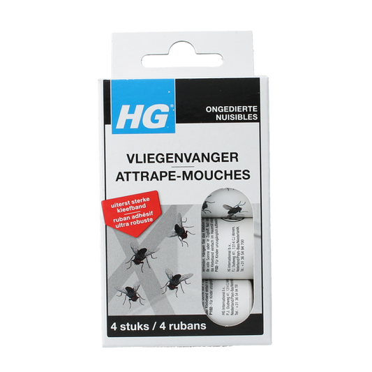 HG X vliegenvanger, 4-pack, insect trap for home and comfort, natural pest control device by HG in an image showing the product.