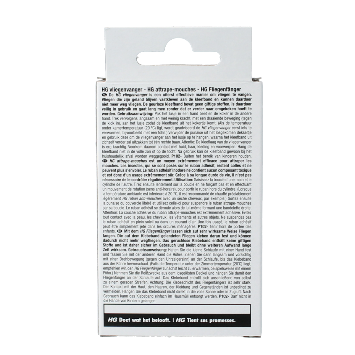 HG X vliegenvanger pack of 4 for living and comfort, insect trap with sticky surface to catch flies, shown in the image.