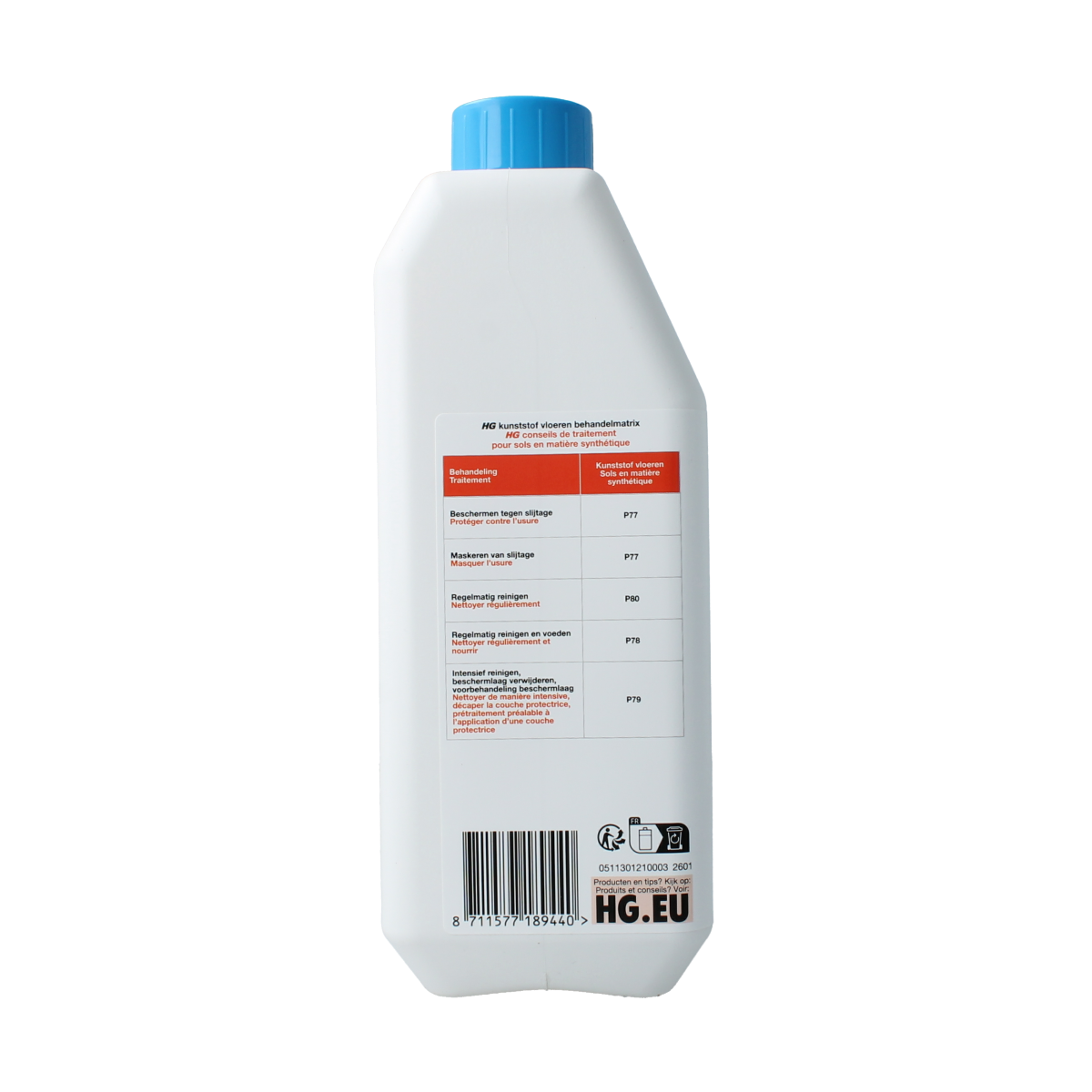 HG Kunststof beschermer 1.00 liter bottle, a cleaning product for plastic surfaces, with a clear label and cap visible.