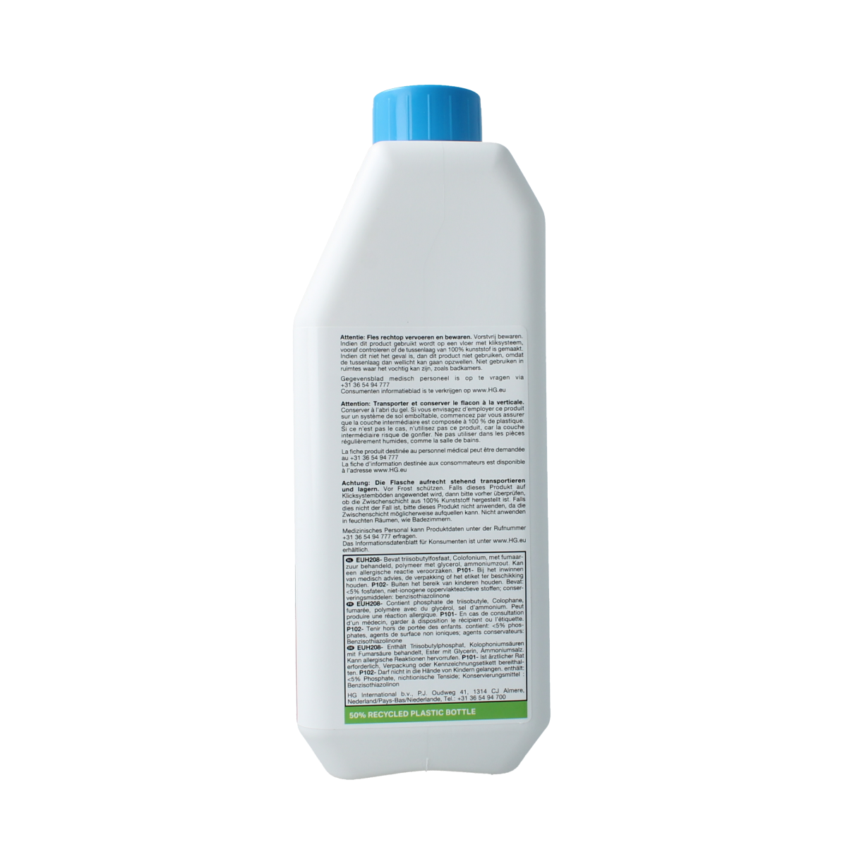 HG kunststof beschermer 1.00 liter, cleaning product in a bottle, designed to protect and maintain plastic surfaces.