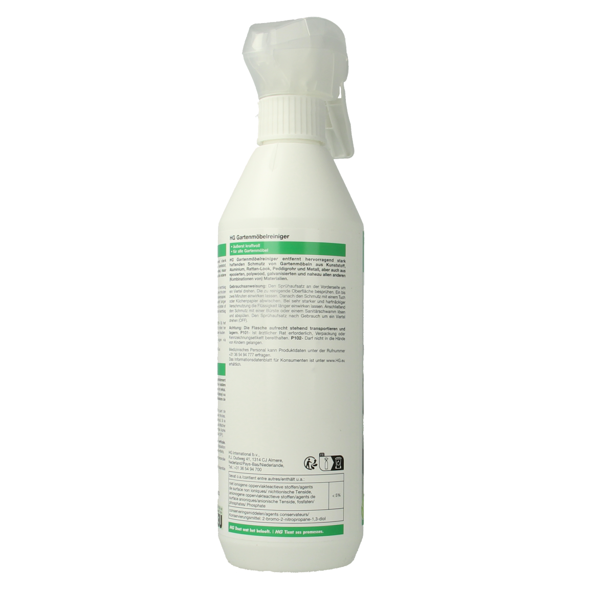 HG tuinmeubelreiniger bottle, 500ml, a cleaning product from HG for outdoor furniture cleaning and maintenance.