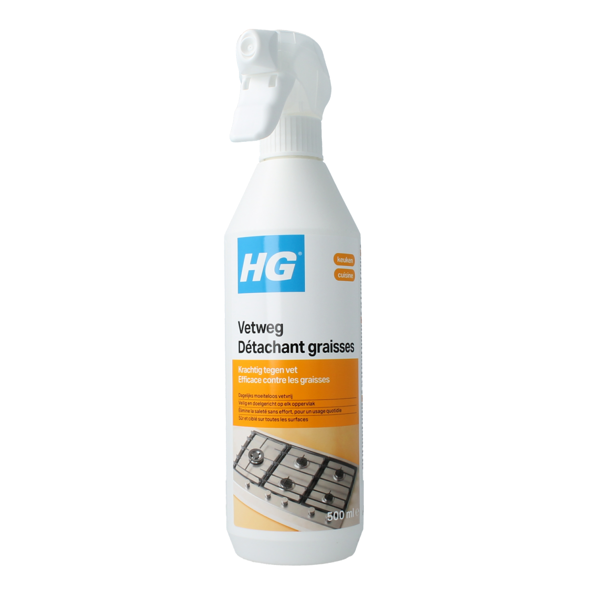 HG Vetweg 500ml cleaning product in a white bottle with a blue cap, designed for cleaning and maintenance tasks.