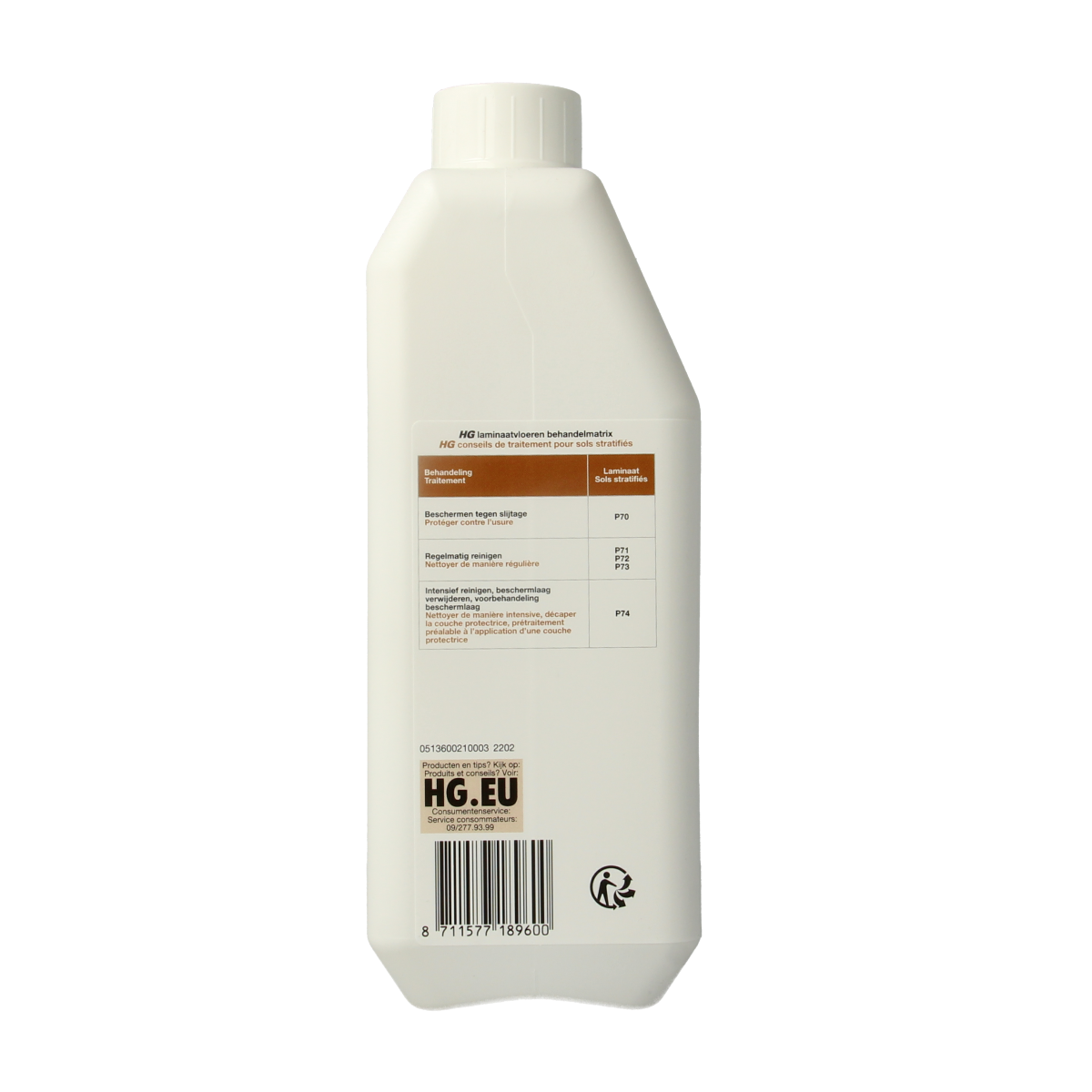HG Laminaat beschermer 1.00 liter cleaning product bottle for laminate floor protection and maintenance.