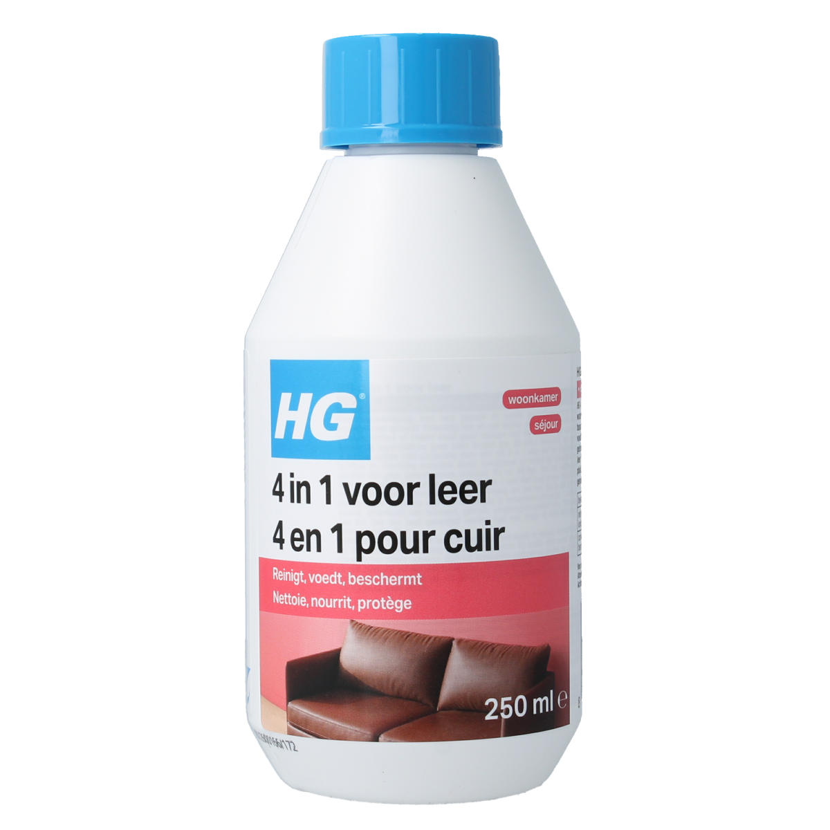 HG 4-in-1 leather cleaner spray bottle, 250ml, part of HG’s shoe cleaning and leather care products.