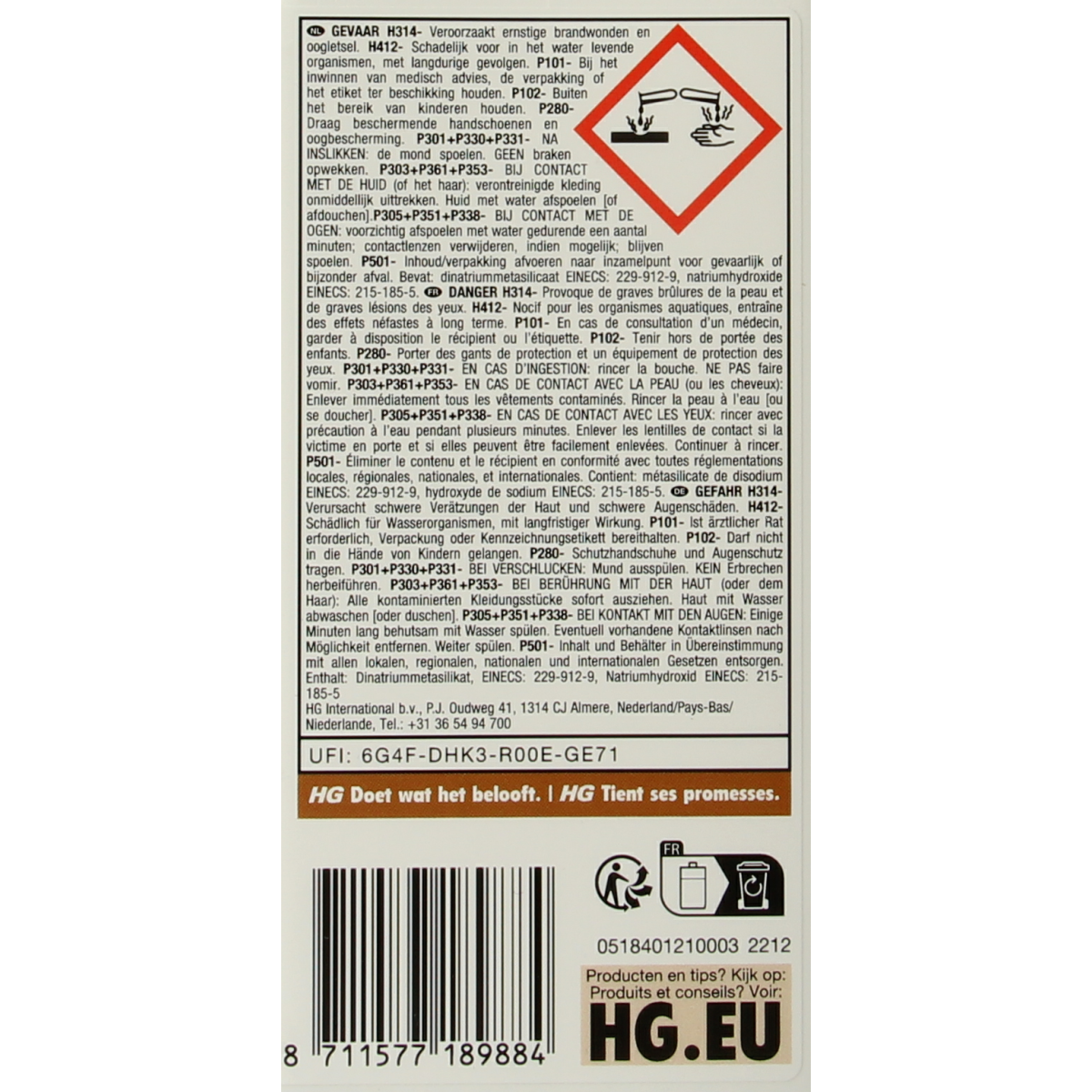 HG Tegelreiniger 1.00 Liter