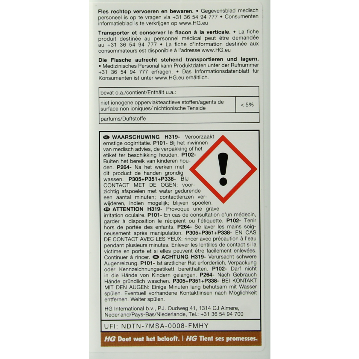 HG Parketreiniger 1 liter cleaning product for wooden floors, designed for effective and gentle floor cleaning.