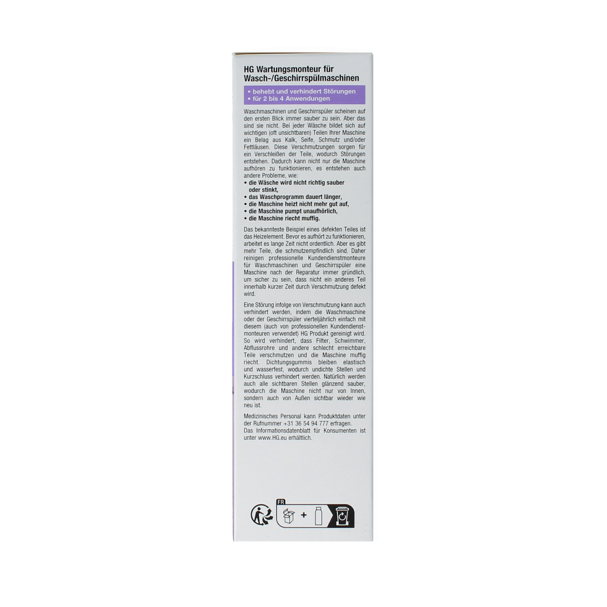 HG Onderhoudsmonteur voor vaatwasmachines, 200g schoonmaakproduct, designed for cleaning and maintenance of dishwashers.