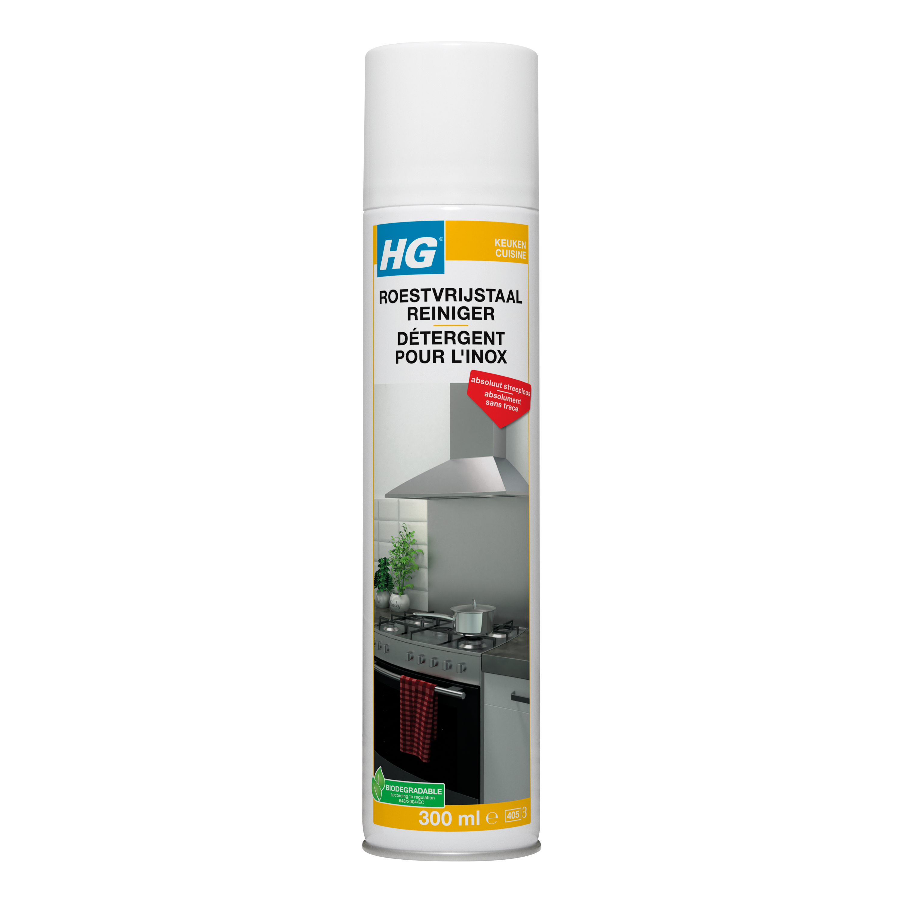 HG stainless steel cleaner in a 300ml bottle, ideal for polishing and cleaning stainless steel surfaces.