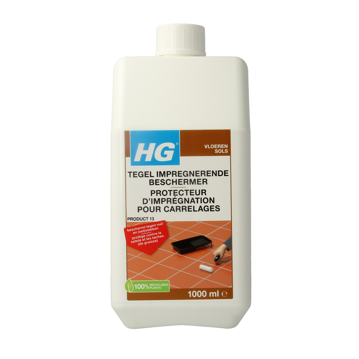 HG Tegel impregnerende beschermer 1.00 liter bottle for tile protection, shown in the image.
