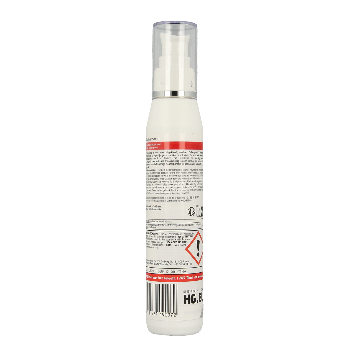 HG Zilverpoets 125ml silver polish cleaner in a bottle, designed for cleaning and shining silver items effectively.