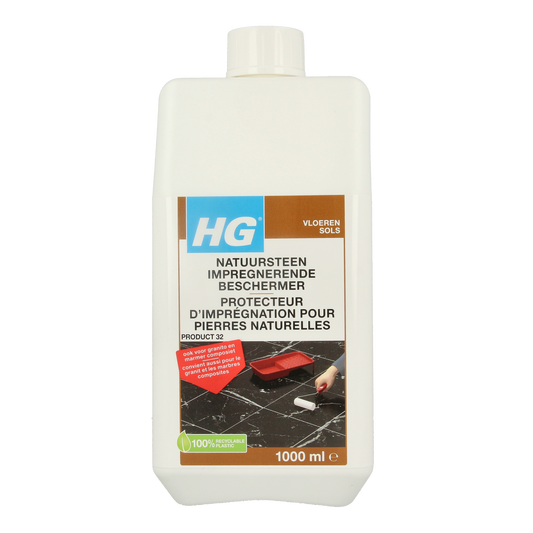 HG Natuursteen impregnerende beschermer 1.00 liter in spray bottle, designed for cleaning and protecting natural stone surfaces.