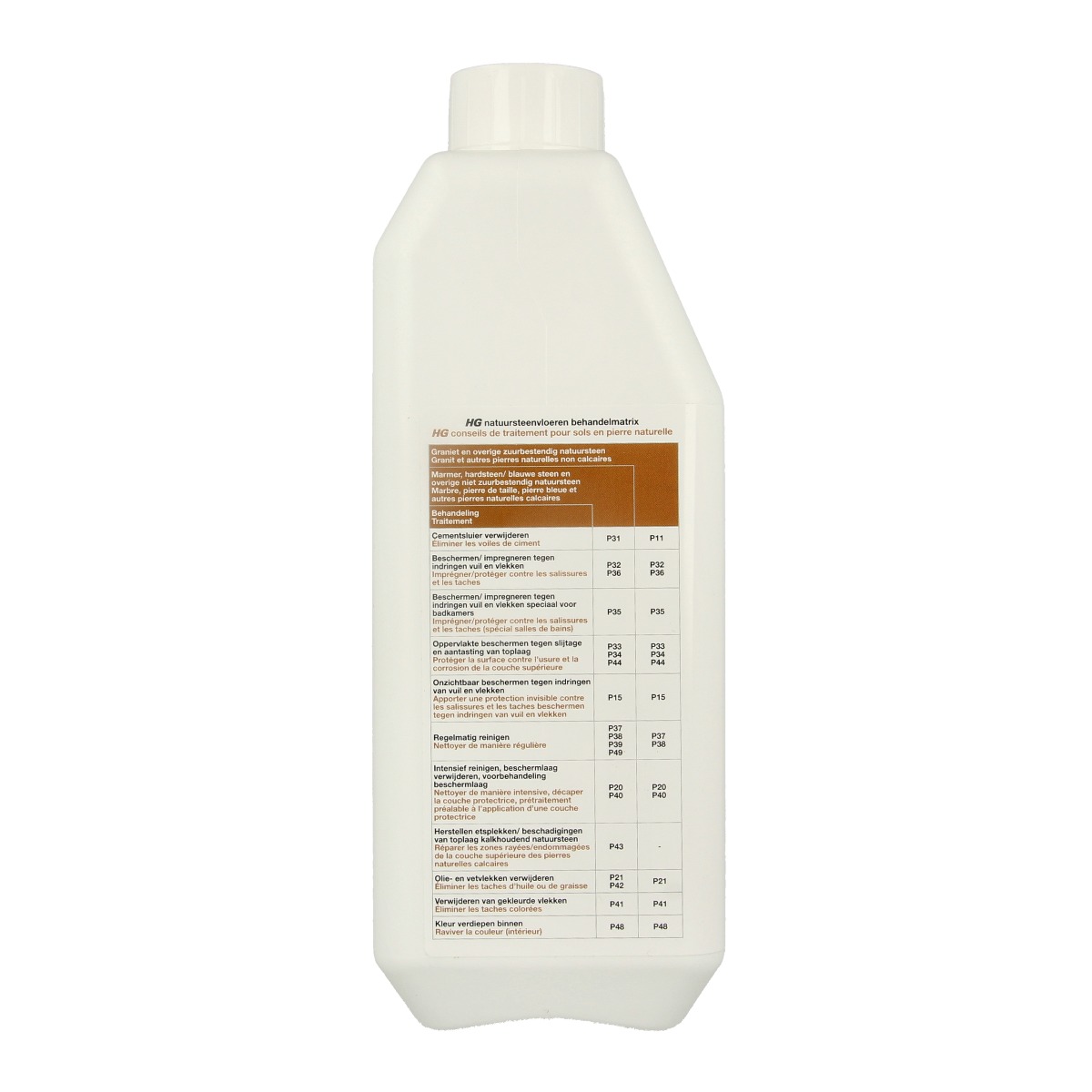 HG Natuursteen impregnerende beschermer 1L bottle for natural stone surfaces, providing waterproof protection and stain resistance