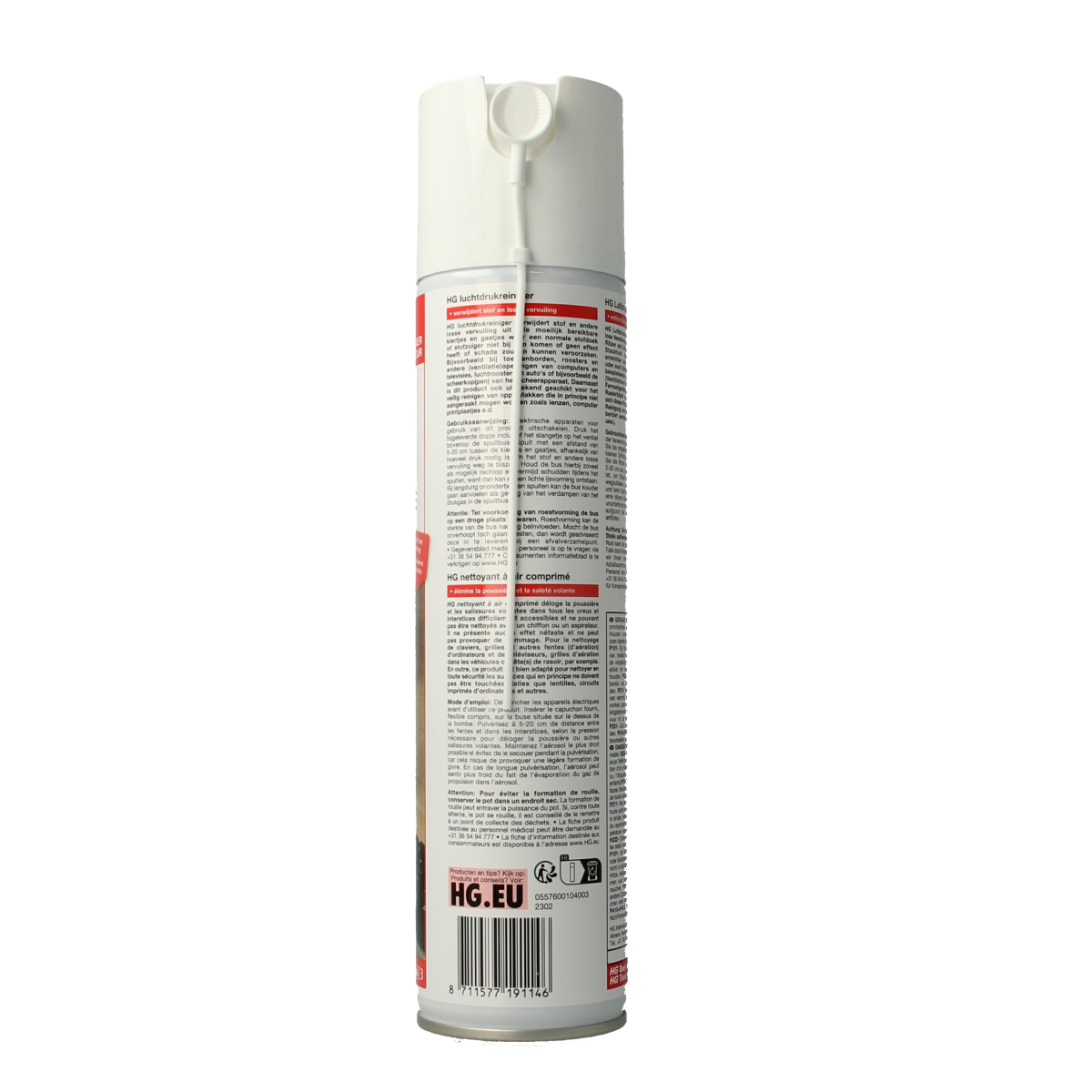 HG luchtdrukreiniger in 400ml spray bottle, a cleaning product for powerful surface and equipment cleaning.