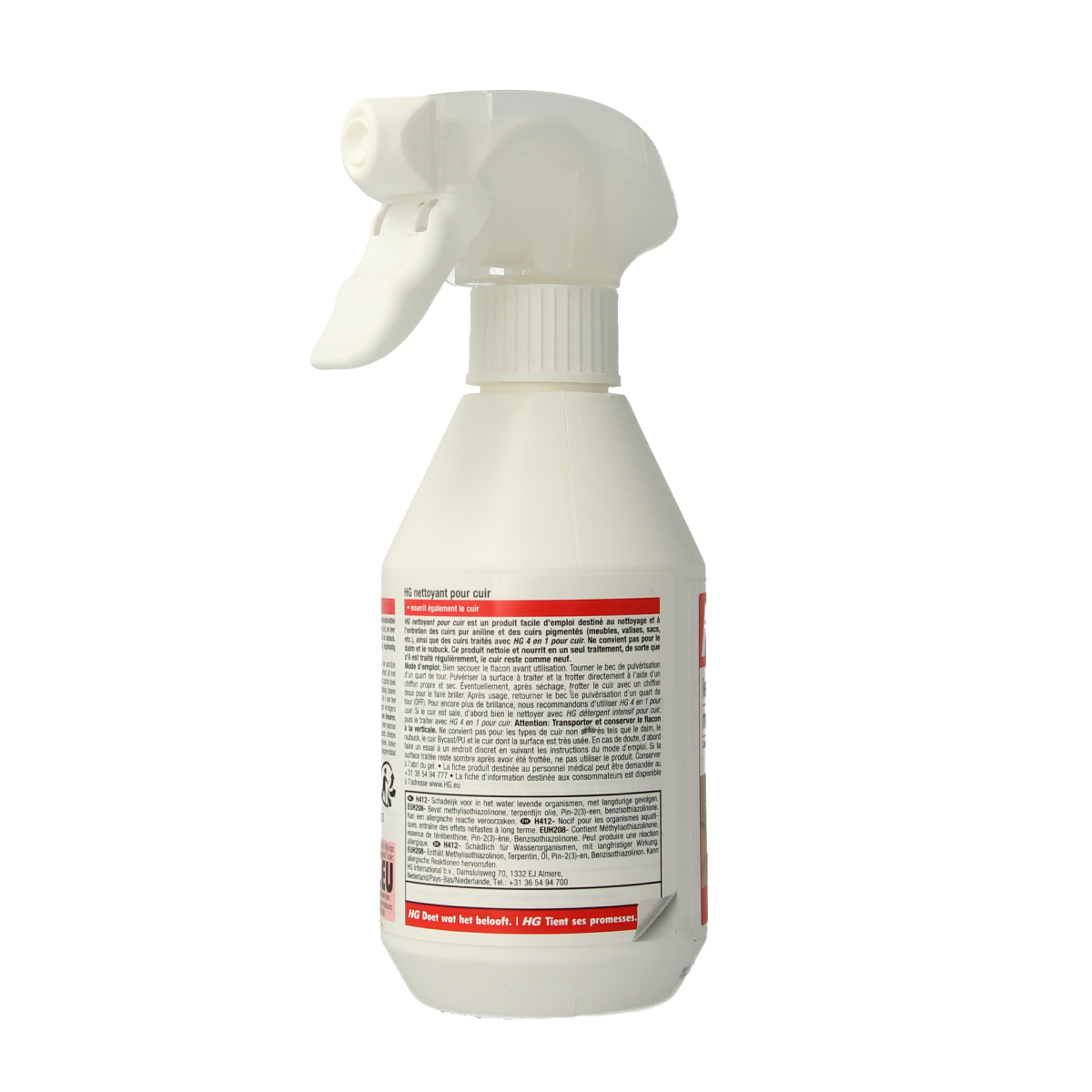 HG Leerreiniger 300ml bottle for cleaning and conditioning leather furniture and accessories.