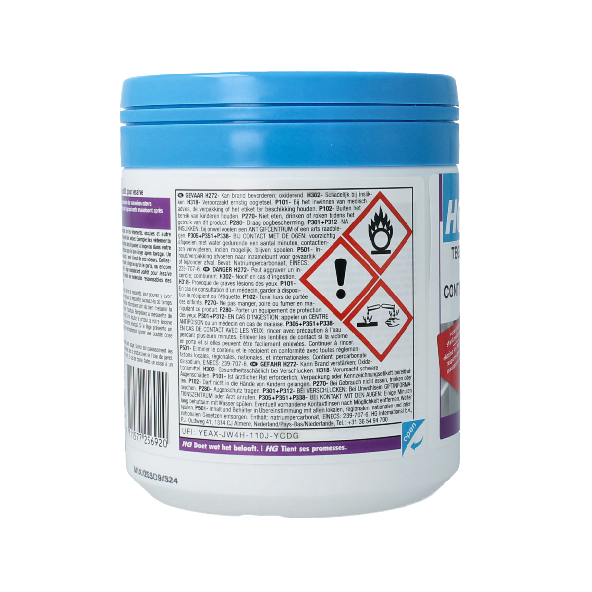 HG Wasmiddel stinkend wasgoed in 500g, a laundry detergent for removing odors from clothes and textiles.