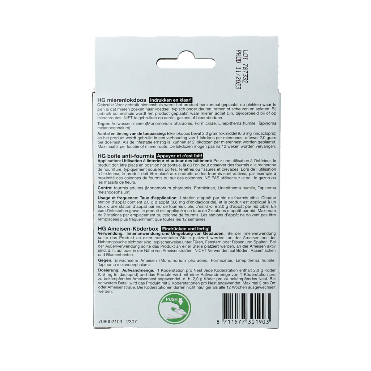 HG X mierenlokdoos voor binnen en buiten, set van 2 pesticide producten for effectieve mierbestrijding.