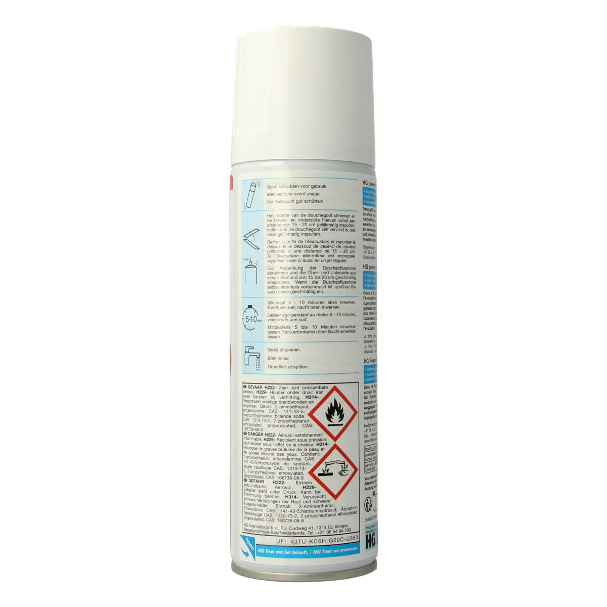 HG Power Foam Douche cleaning product in a 300ml bottle, designed for effective household cleaning and maintenance.