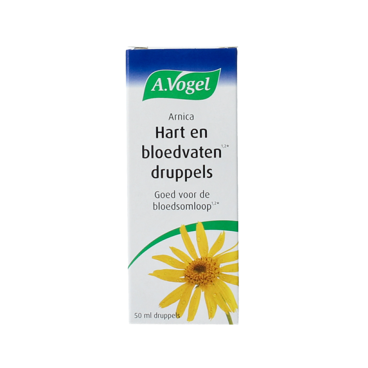 A Vogel Arnica herbal preparation in a 50ml bottle, designed for circulatory and vascular support, with a label showing brand and product details.