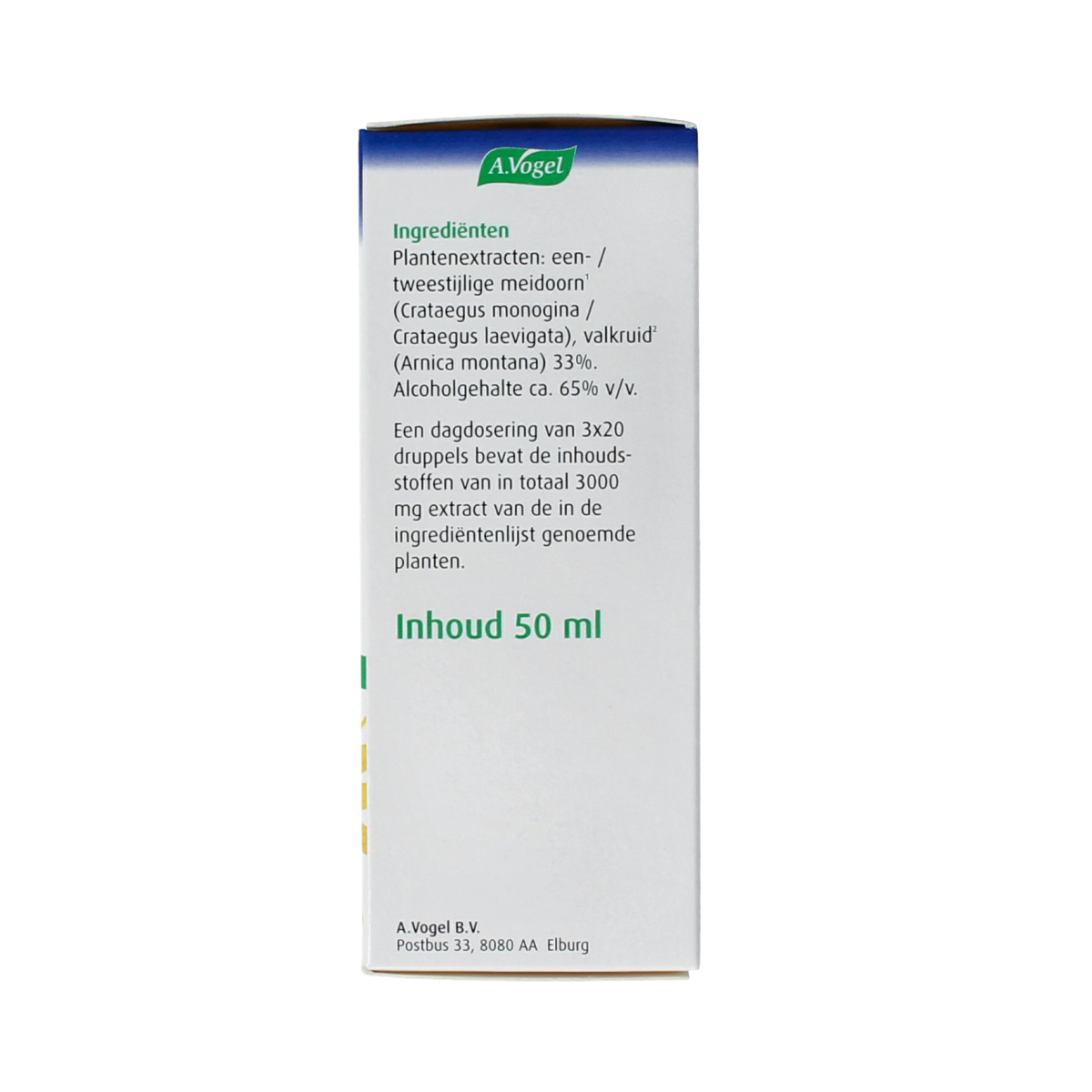 A Vogel Arnica herbal remedy in a 50ml bottle, designed for supporting heart and blood vessels, with herbal preparation packaging.