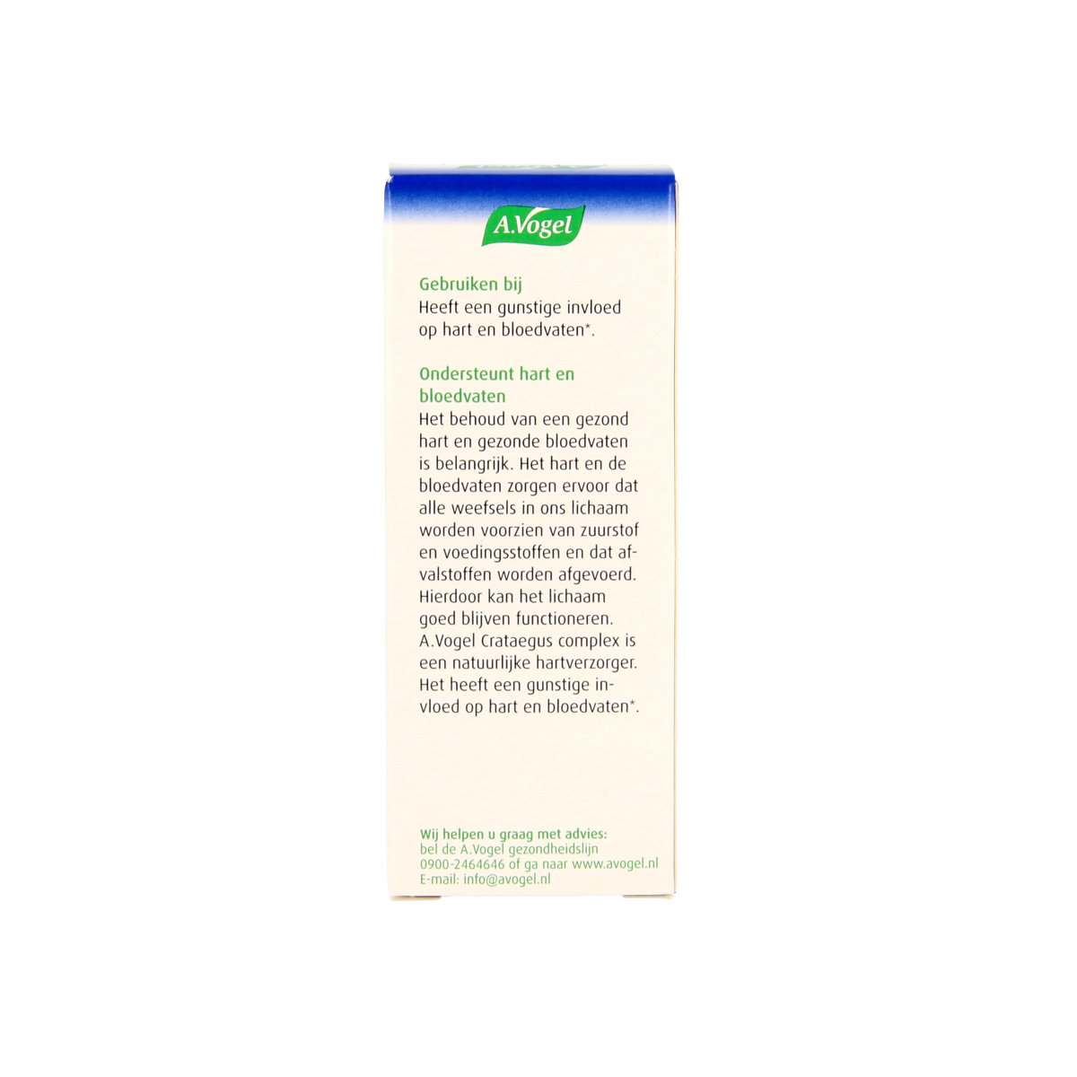 A Vogel Crataegus and Valerian herbal drops in a 50ml bottle, with the label showing the product name and brand.