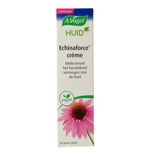 A Vogel Echinaforce herstellende gezichtsverzorgingscrème in 30g jar, creamy texture, suitable for nourishing facial skin.