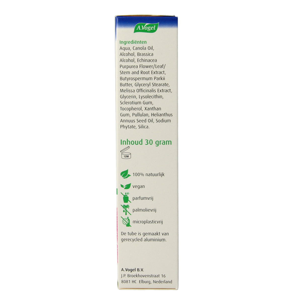 A Vogel Echinaforce herstellende gezichtsverzorgingscrème in een 30 gram tube, geschikt voor huidherstel en verzorging.