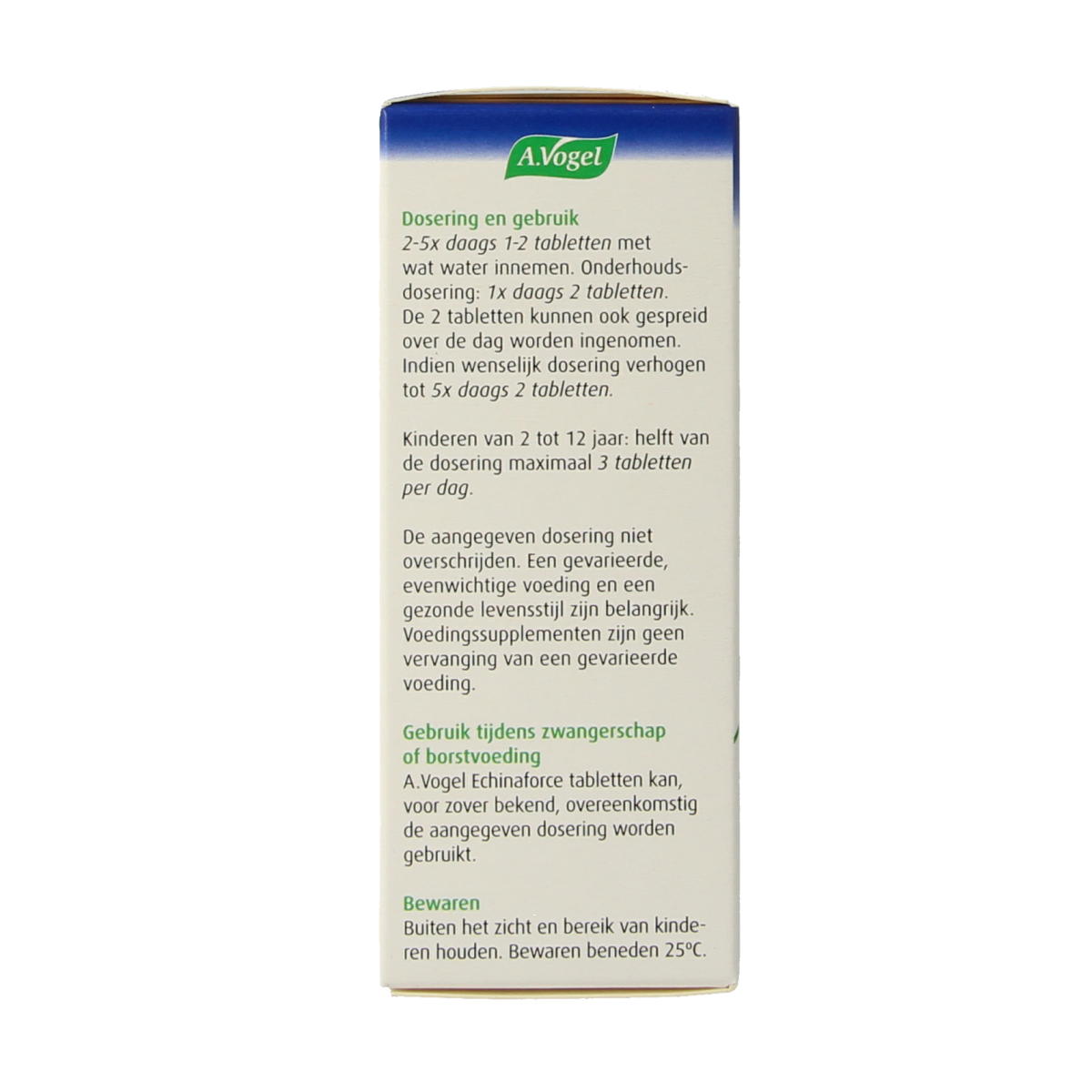 A Vogel Echinaforce herbal tablets in a blister pack, natural herbal supplement for immune support, from A Vogel.