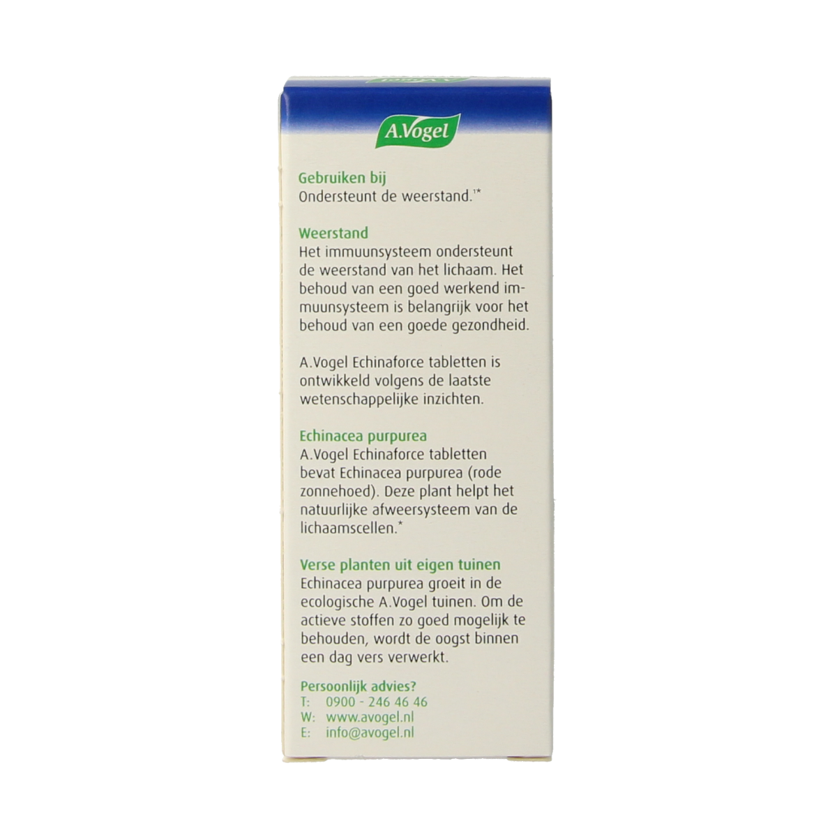 A Vogel Echinaforce herbal tablets in a bottle, natural herbal supplement from A Vogel for immune support.