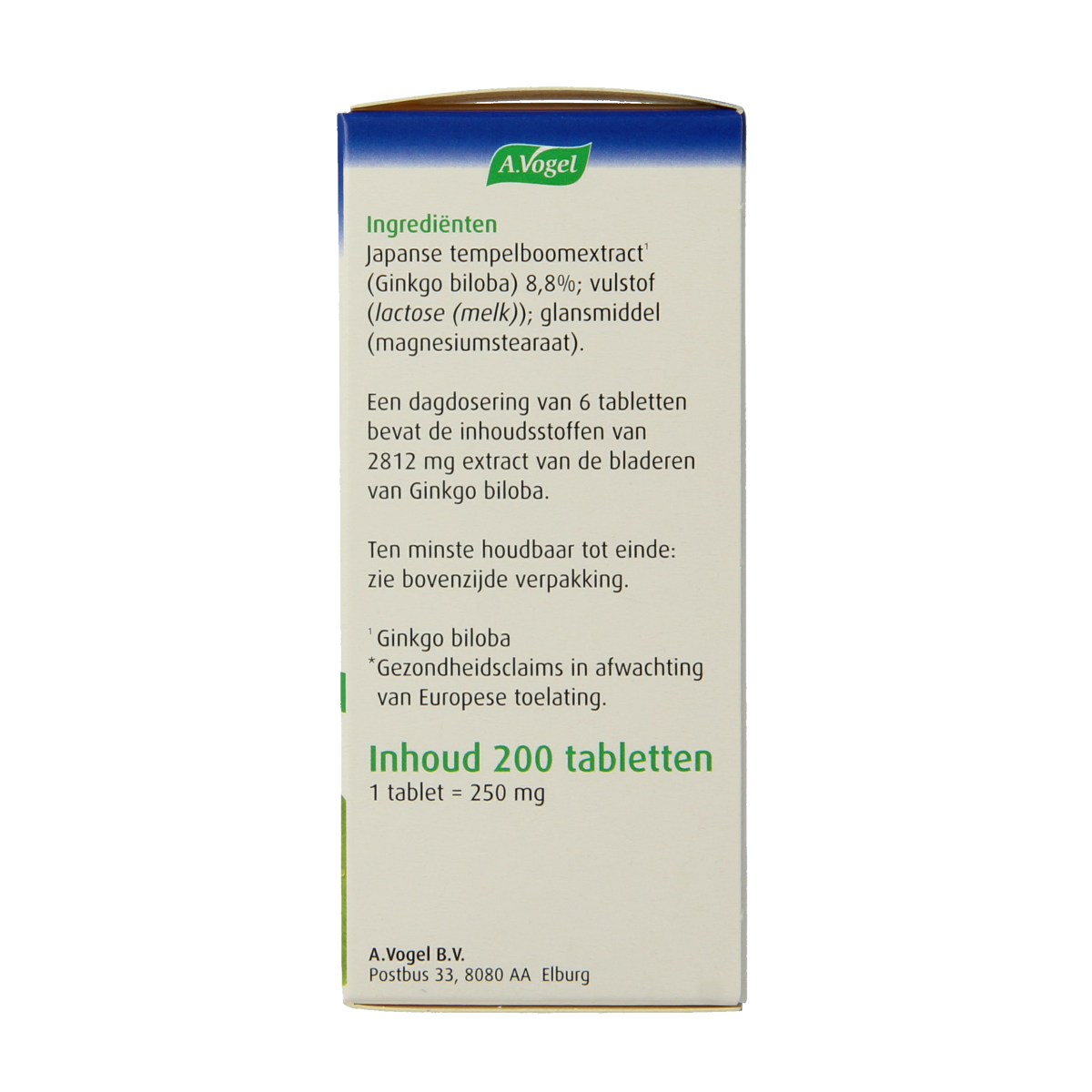 A Vogel Geriaforce herbal supplement box with 200 tablets, natural herbal remedy for circulation support.