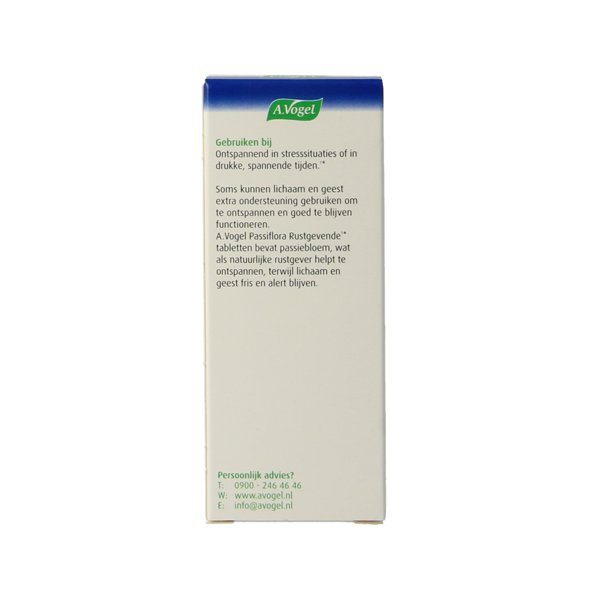 A Vogel Passiflora herbal tablets in a bottle, natural remedy for relaxation, shown with tablets and packaging.