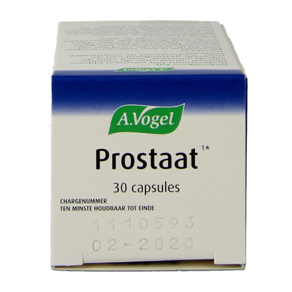 A Vogel Prostaforce herbal supplement capsules in a bottle, part of A Vogel's herbal preparations line.