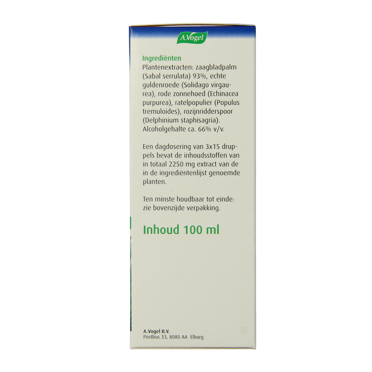 A Vogel Prostaforce herbal supplement drops in a 100ml bottle, featuring natural herbal ingredients for wellness.