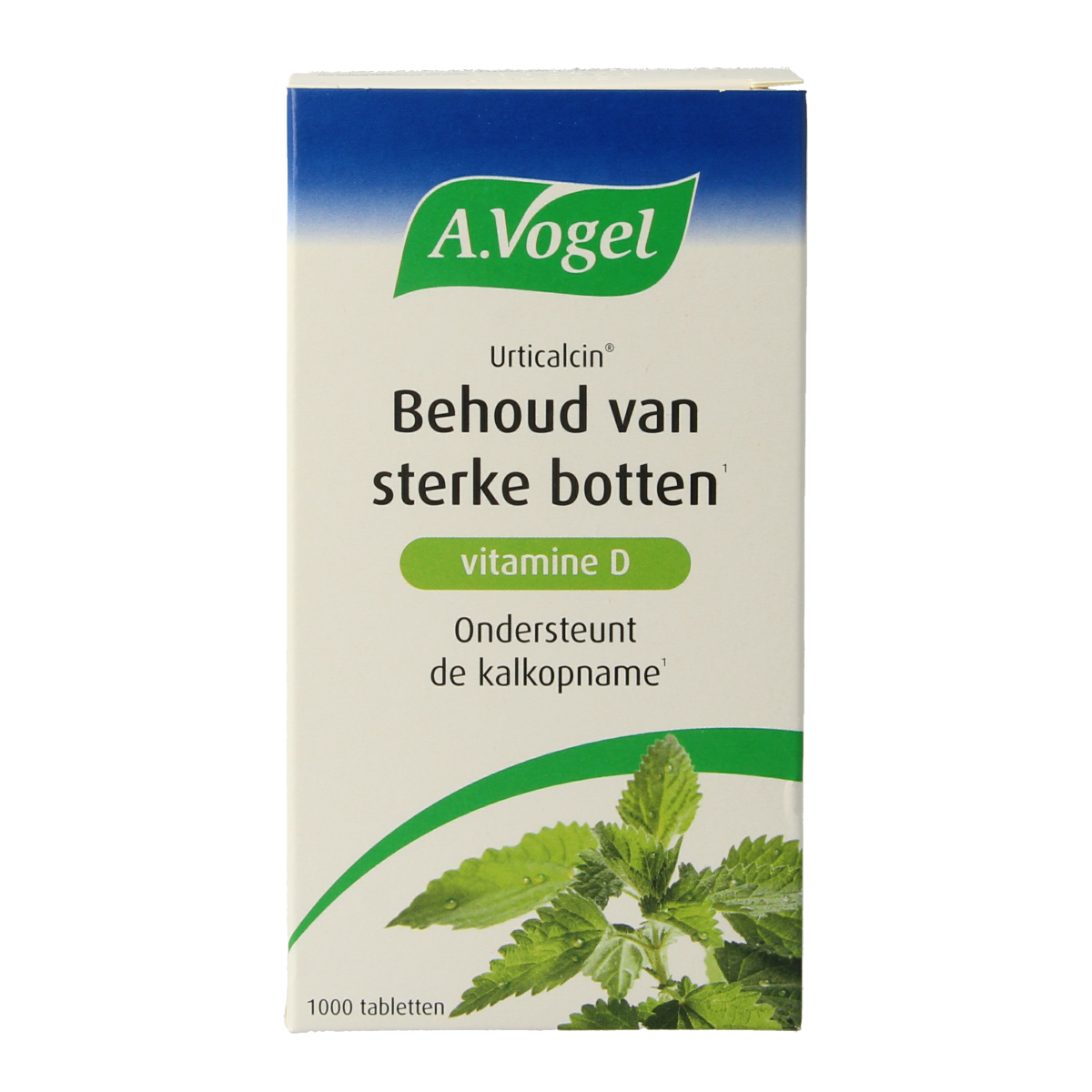 A Vogel Urticalcin 1000mg herbal supplement tablets, natural herbal remedy from A Vogel, shown in a blister pack.