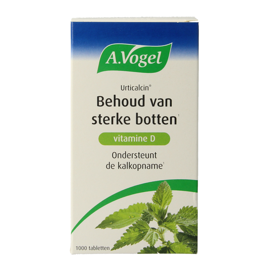 A Vogel Urticalcin 1000mg herbal supplement tablets, natural herbal remedy from A Vogel, shown in a blister pack.