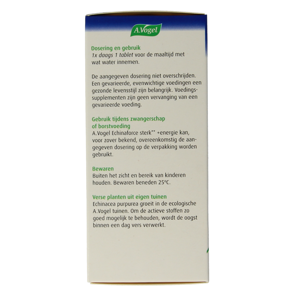 A Vogel Echinaforce strong and energy herbal tablets in a blister pack, designed to boost immunity and vitality.