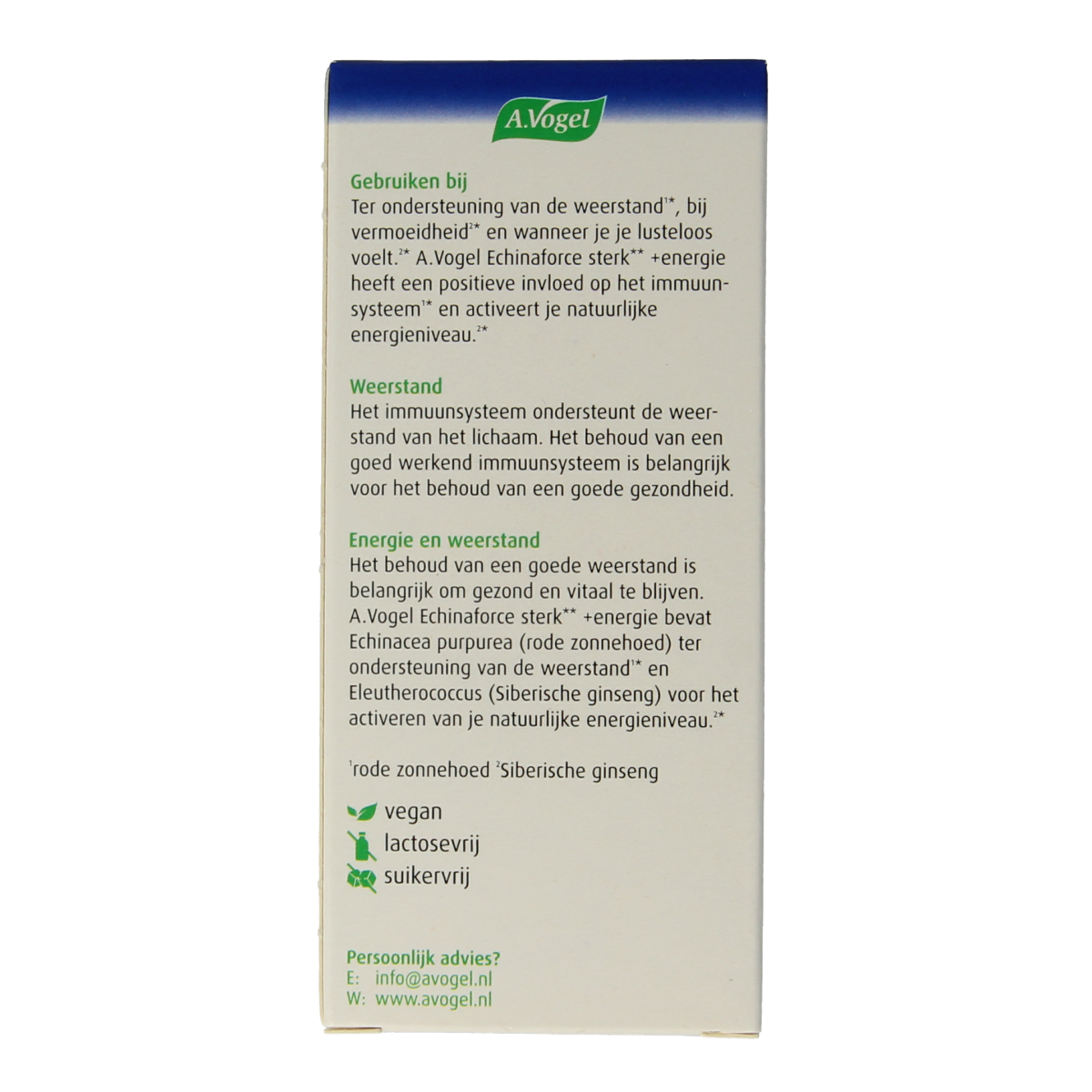 A Vogel Echinaforce herbal tablets for strength and energy, 30 tablets in a blister pack, natural herbal supplement.