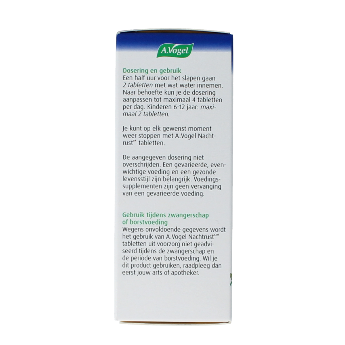 A Vogel Nachtrust herbal tablets in a blister pack, natural herbal remedy for better sleep, 60 tablets in a box.